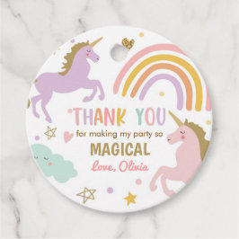 Recuerdos Etiquetas de unicornio para el favor Pastel Magica