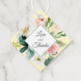 Recuerdos Etiquetas favoritas para la flor rosa amarilla y R