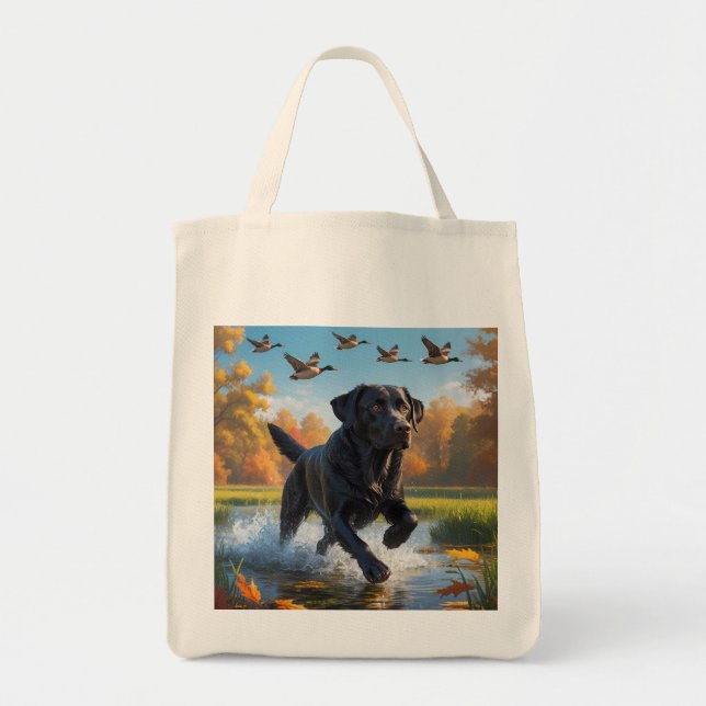 Recuperador de Labrador Negro Elegante Bolsa de To (Frente)