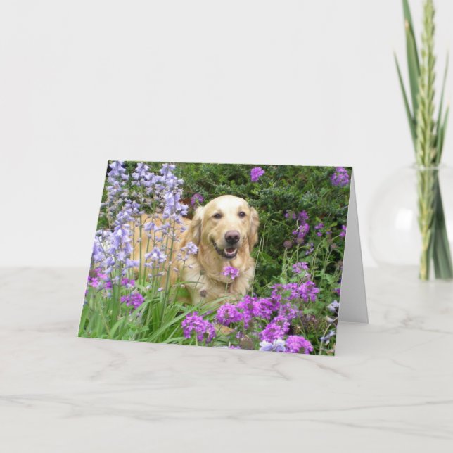 Recuperador de oro de tarjeta de saludo en flores (Anverso)