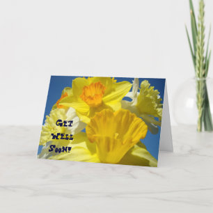 ¡Recupérate Pronto! Tarjetas Amarillo Brillante Fl