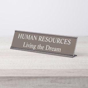 Recursos humanos viviendo la placa de nombre de es