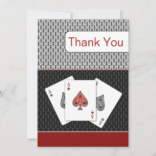 red 3 aces vegas boda Gracias tarjetas