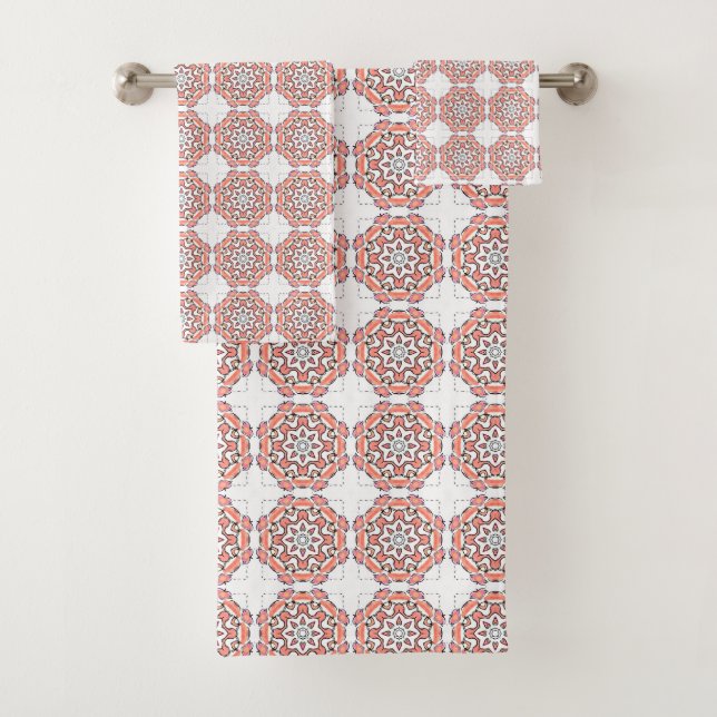 Red and white geometric patterned  (In situ)