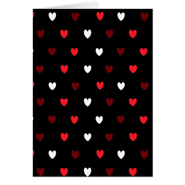 Red and white hearts on black (Frente)