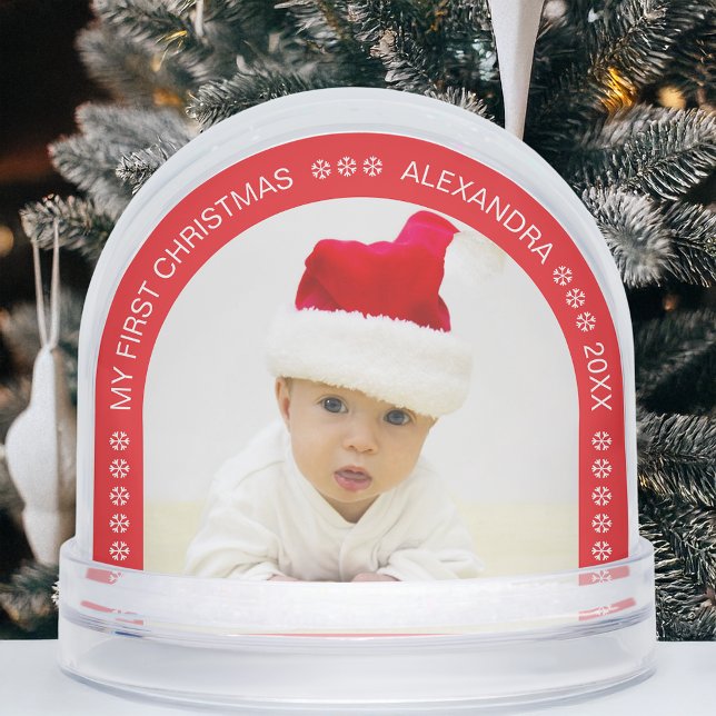 Red Arch Baby Photo My First Christmas Snowflakes (Subido por el creador)