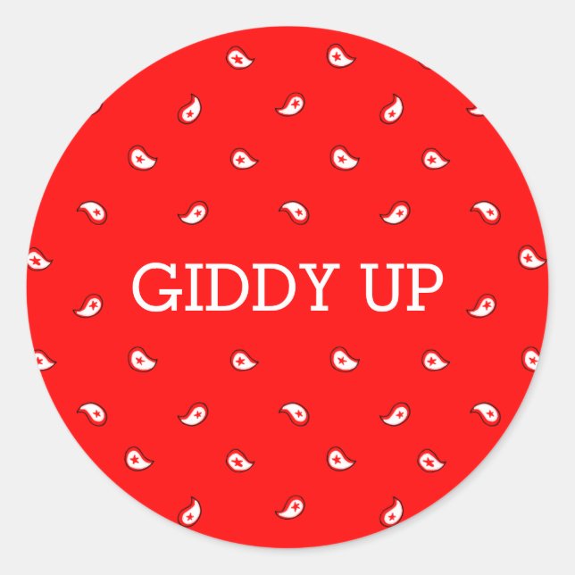 Red Bandana | Pegatina Giddy Up (Anverso)