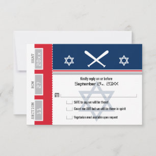 Red Bar Mitzvah Béisbol Ticket RSVP