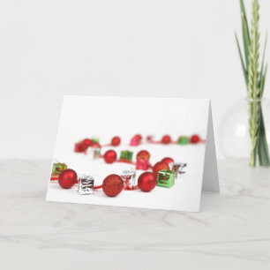 Red Baubles y Presenta Tarjeta de Nota de Curva