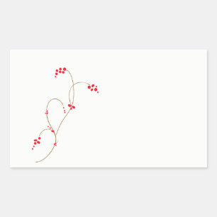 Red Berry Rectangle Pegatina