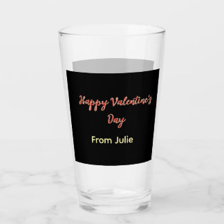 Red black happy Valentine's day from name stylish