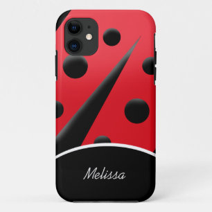 Red/Black Modern Ladybug iPhone 5 Funda