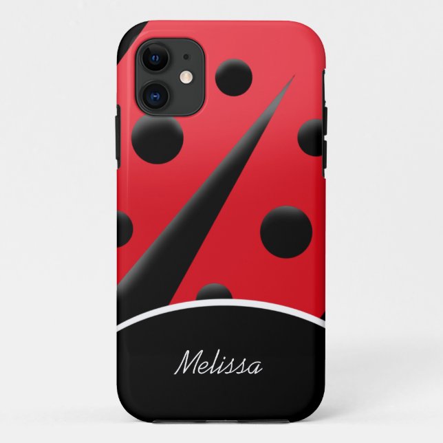 Red/Black Modern Ladybug iPhone 5 Funda (Reverso)