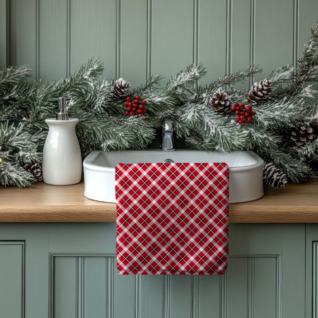 Red Black Plaid Towels Gift for Their First Place (Red Black Plaid Towels Gift for Their First Place)