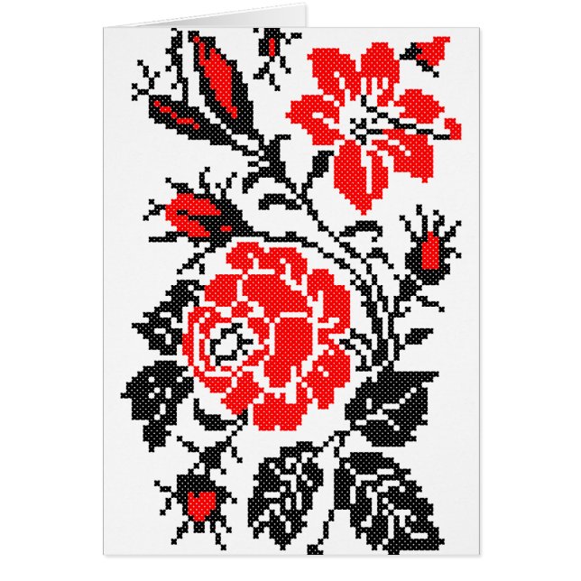Red&Black Rose cross-stitch Russian Pattern (Frente)