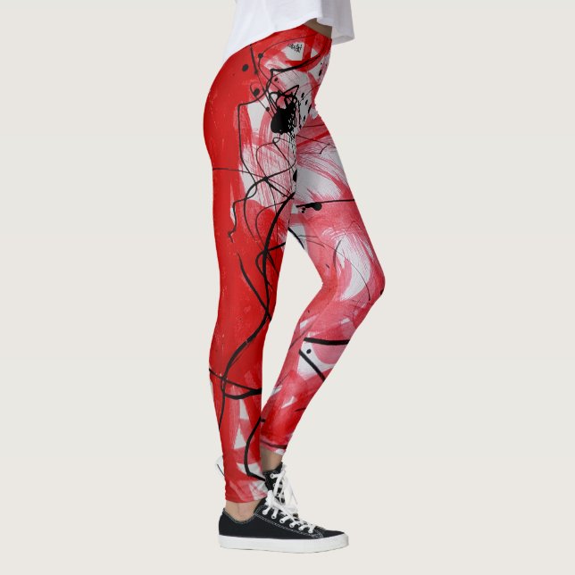 Red&Black Scribble Leggings (Derecha)