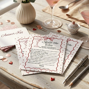 Red Bow Spill the Tea Juego de la Ducha de Novia a