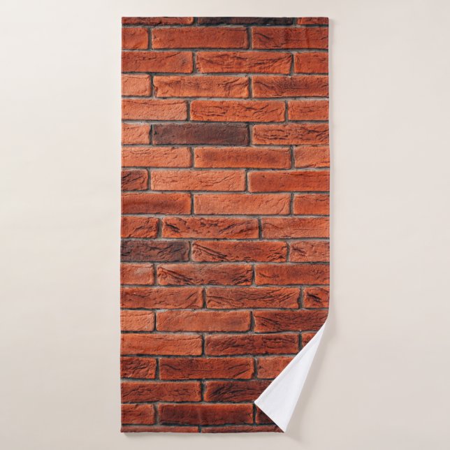 Red brick wall texture grunge backgroundbrick,wall (Toalla de baño)