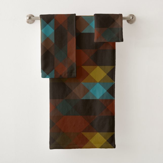 red brown olive yellow and turquoise (In situ)