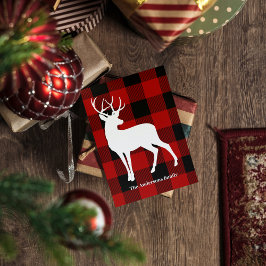 Red Buffalo Plaid & Deer | Entrega de nombre perso