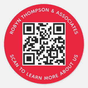Red Business QR Código Pegatinas de código Persona