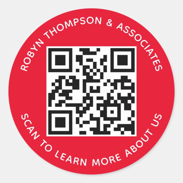 Red Business QR Código Pegatinas de código Persona (Anverso)