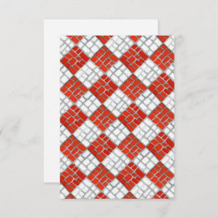 RED CHECK MOSAIC 3.5x5 Tarjeta plana / vertical