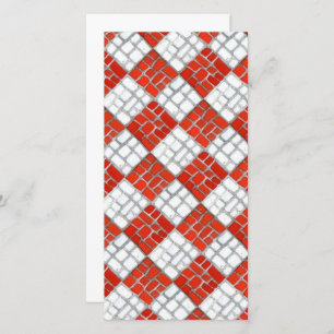 RED CHECK MOSAIC 8x4 Tarjeta plana / vertical