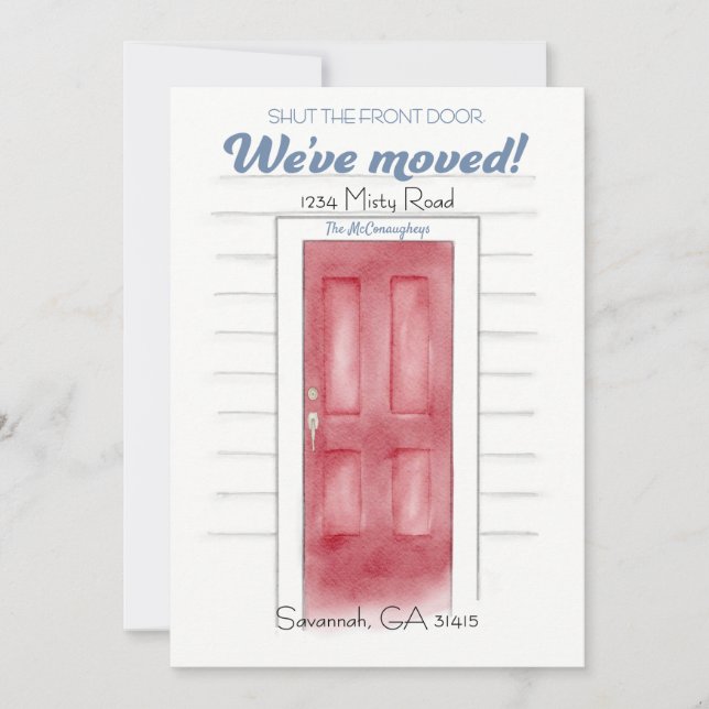 Red Cierra La Tarjeta Anuncio De Puerta Delantera (Anverso)