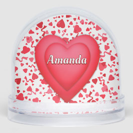 Red Confetti Hearts Personalized
