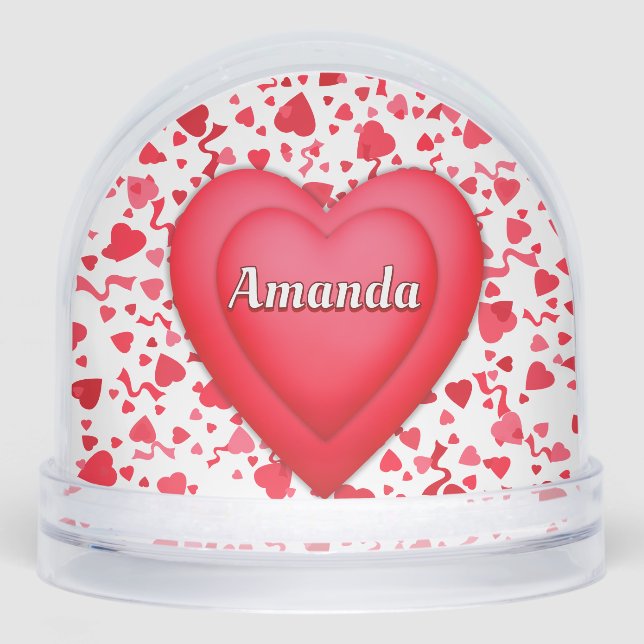 Red Confetti Hearts Personalized (Anverso)