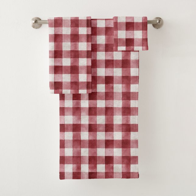 Red Cream Plaid Stripes (In situ)