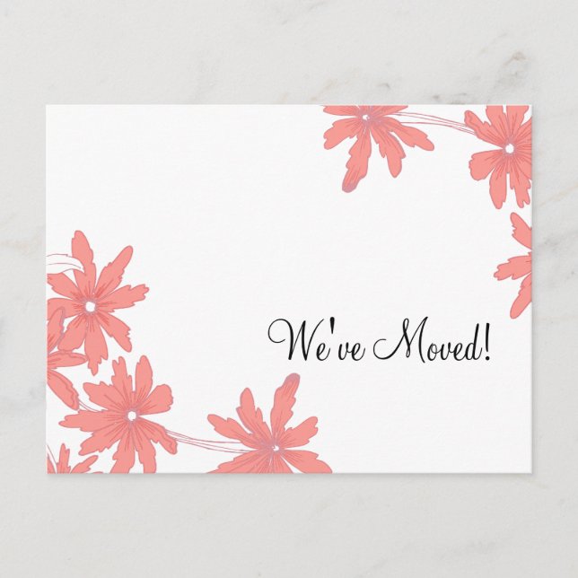 Red Daisies Cambio de Invitación de dirección (Anverso)