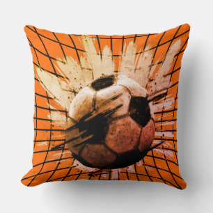 Red de gol de fútbol de pelota de almohada naranja