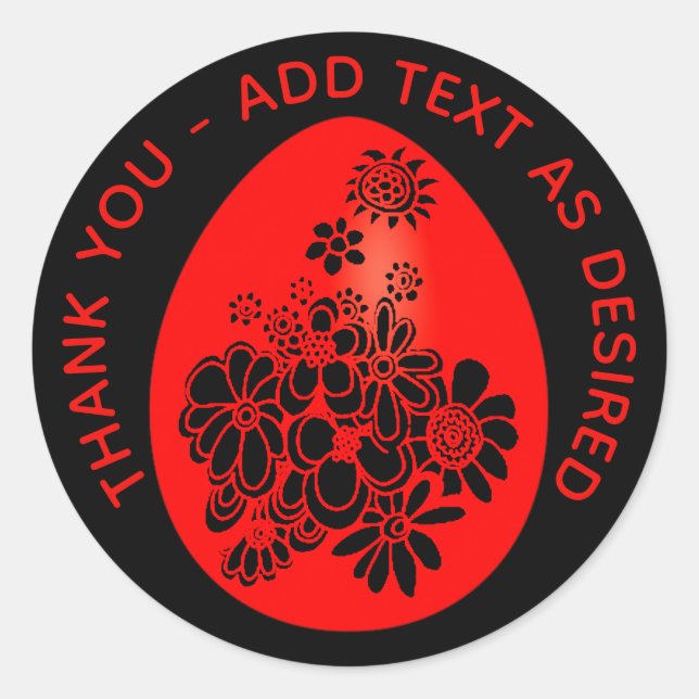 Red EGG Ginger Fiesta Pegatina Red Black Personali (Anverso)