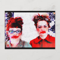 Red en la postal facial