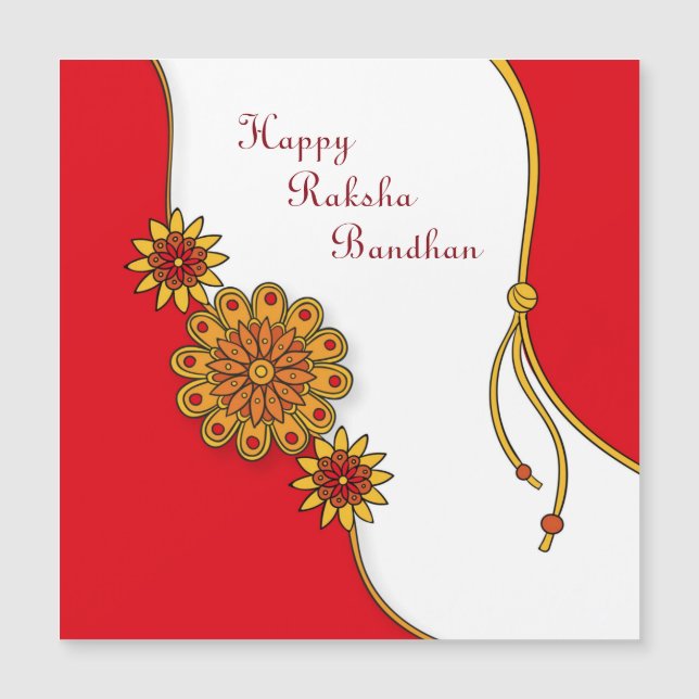 Red Estilizado Feliz Raksha Bandhan (Anverso)