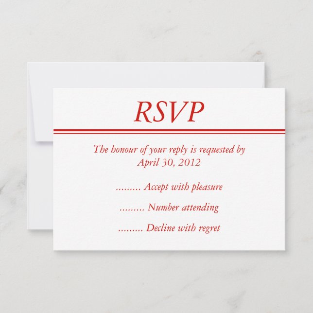 Red Event RSVP, Responder o Tarjeta de respuesta (Anverso)