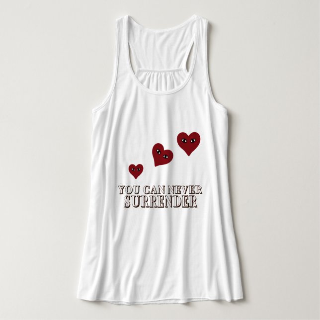Red Face Love Heart Art Tank Top (Diseño del anverso)