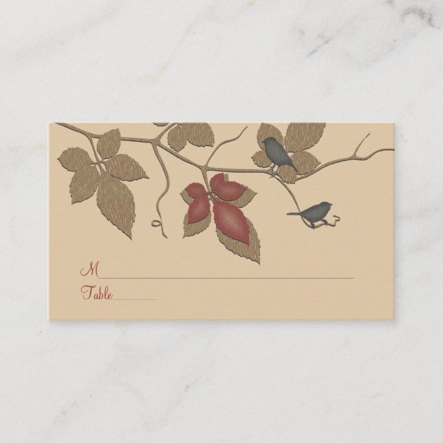 Red Fall Vines Birds Tarjeta especial para la ocas (Anverso)