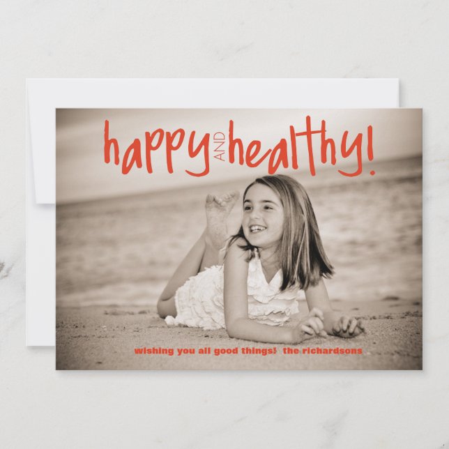 Red feliz y saludable con foto trasera (Anverso)