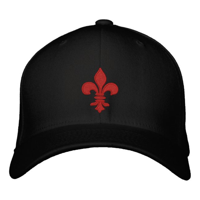 Red Fleur de Lis Embroidered Gorra (Anverso)