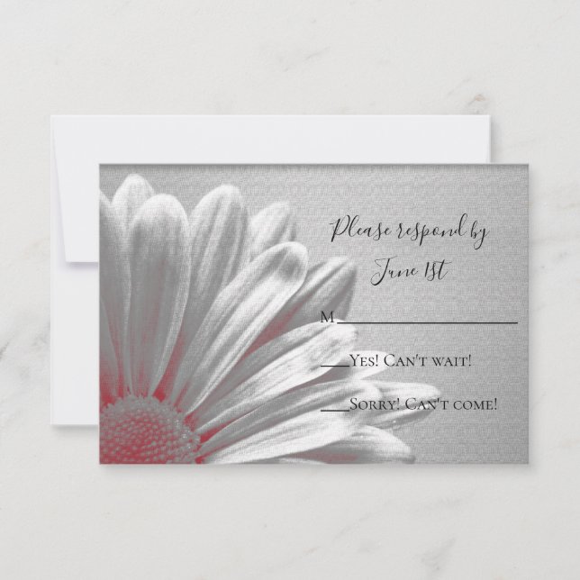 Red Floral Highlights Boda Tarjeta de respuesta RS (Anverso)