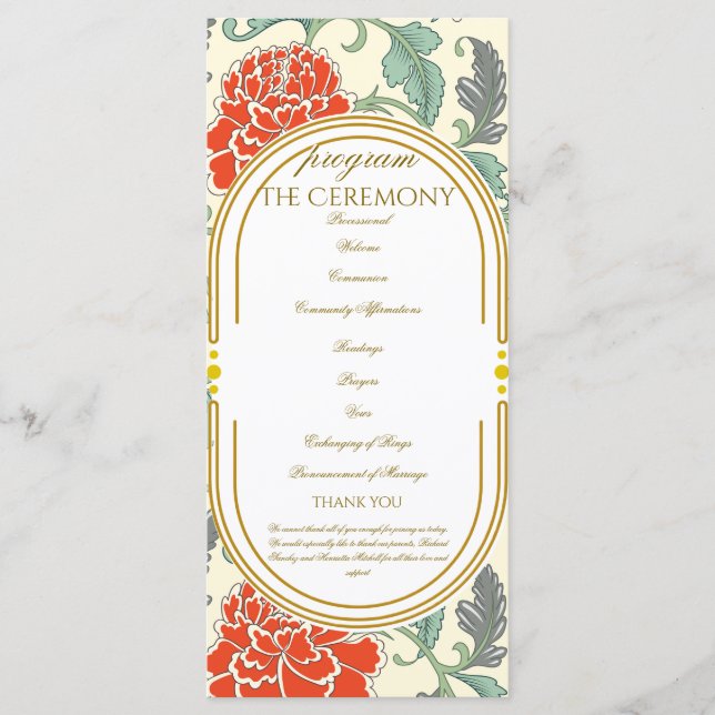 Red Florals with Green Leaves (Anverso)