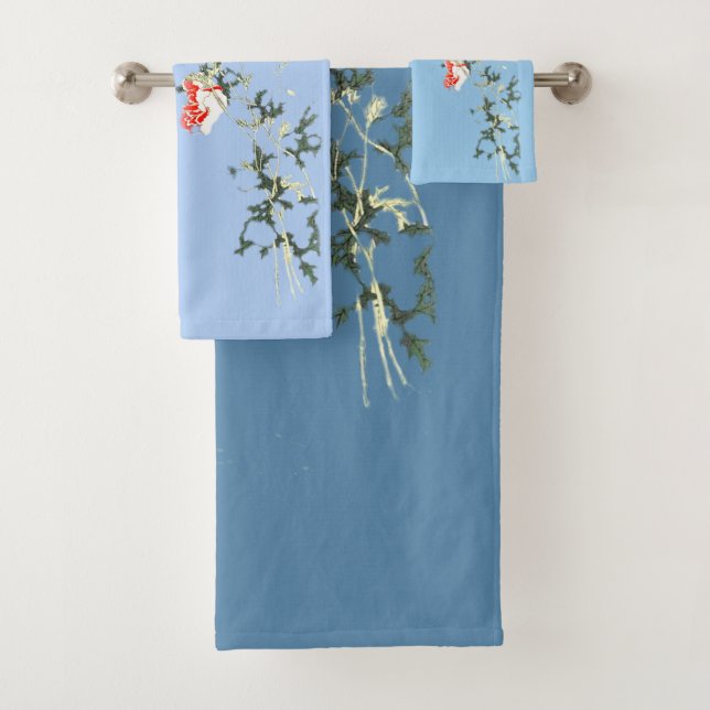 Red flower towel set by megyarsh (In situ)