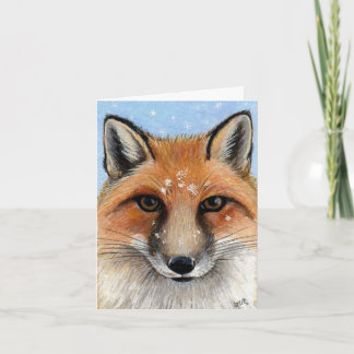 Red Fox en tarjeta de notas de pintura de retrato 