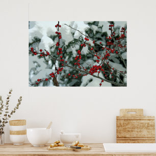 Red Frozen Berries Poster arte de la estación de i