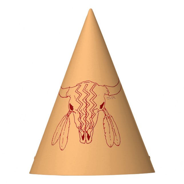 Red Ghost Dance Búfalo línea de gorras de fiesta (Anverso)