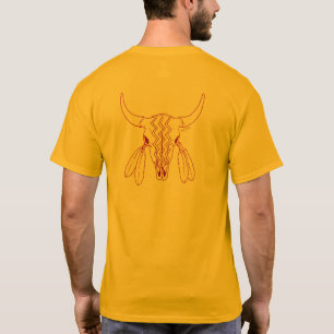Red Ghost Dance Búfalo línea de la camiseta de oro