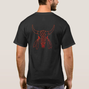 Red Ghost Dance Búfalo línea negra camiseta traser